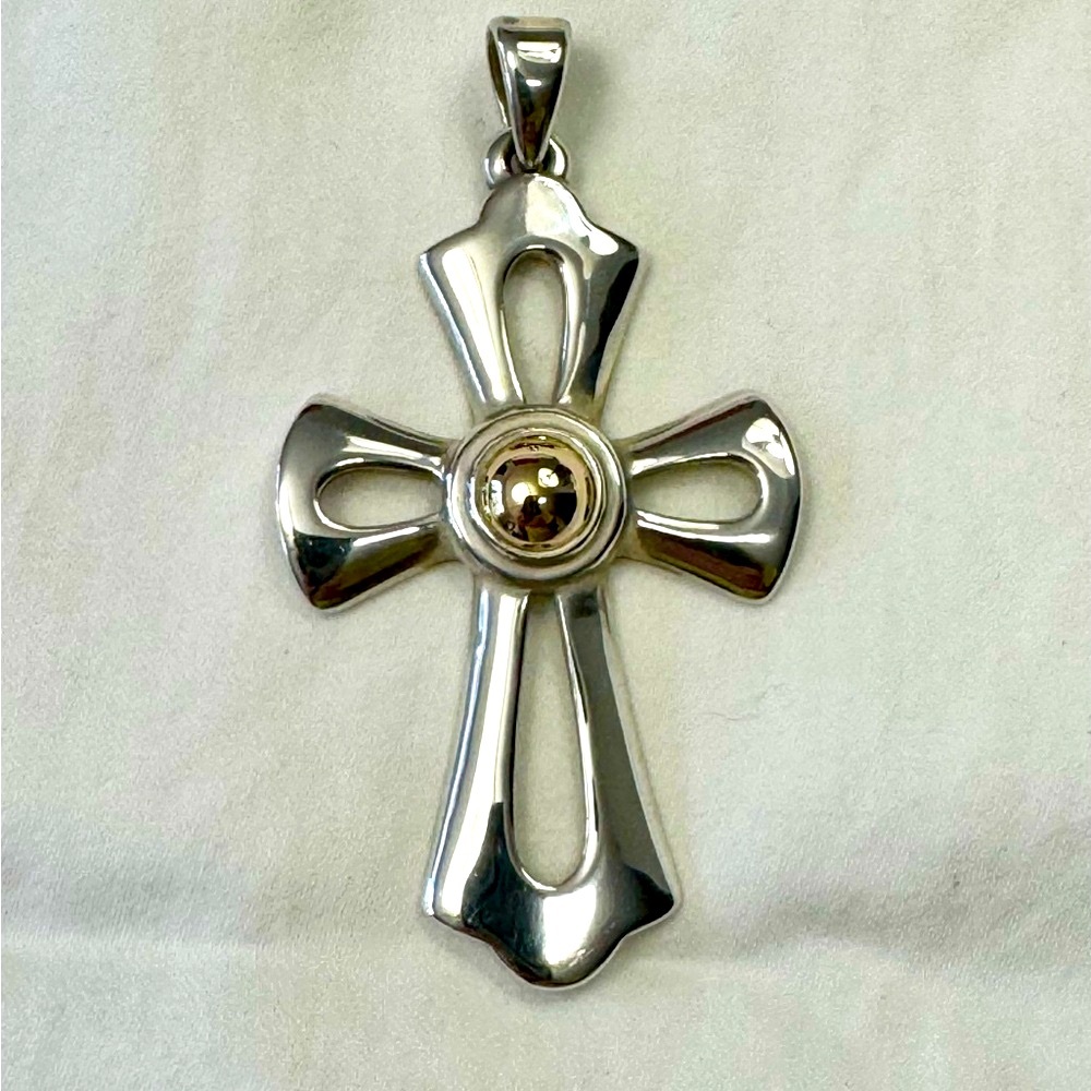 James Avery Two-Tone Cross Pendant in Silver and Gold